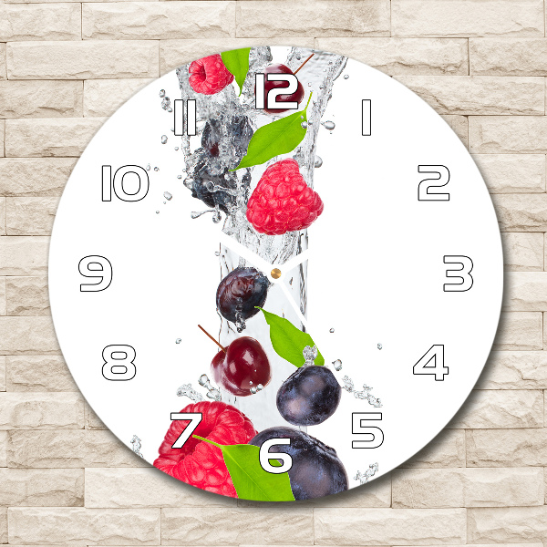 Orologio da parete rotondo con decorazione a tema frutta e motivo acquatico