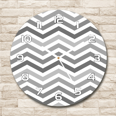 Orologio rotondo con motivo zigzag grigio