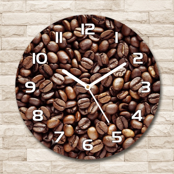 Orologio rotondo con quadrante decorato con motivi a chicchi di caffè