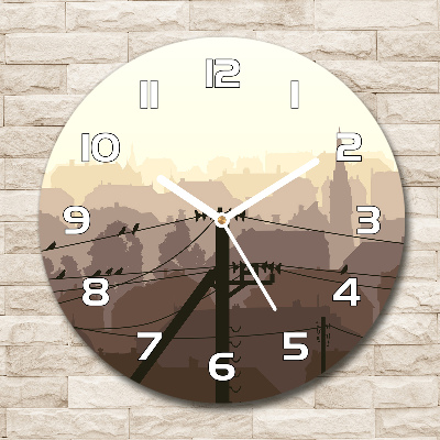 Orologio rotondo della linea elettrica cittadina