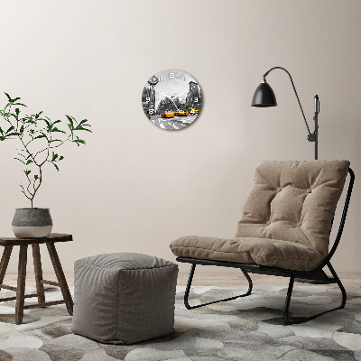 Orologio da parete rotondo con motivo Taxi di New York