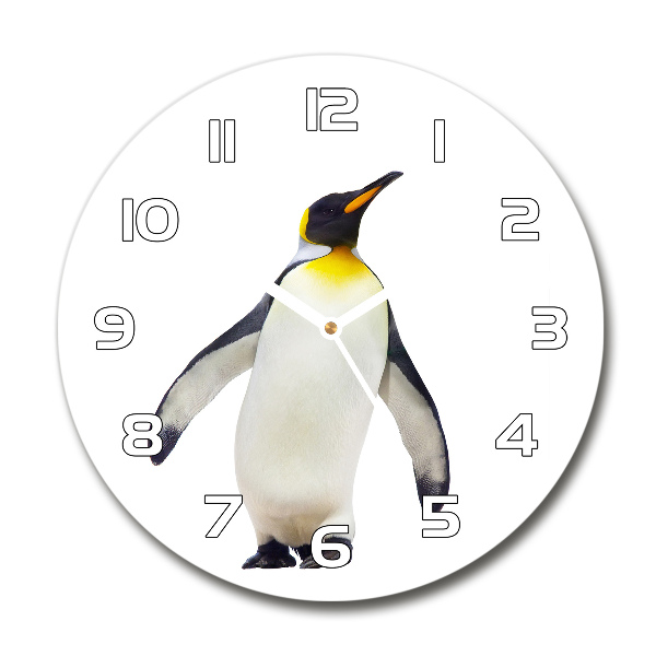 Orologio rotondo in vetro con motivo pinguino