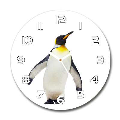 Orologio rotondo in vetro con motivo pinguino