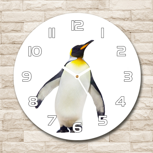 Orologio rotondo in vetro con motivo pinguino