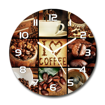 Orologio rotondo con motivo collage a tema caffè