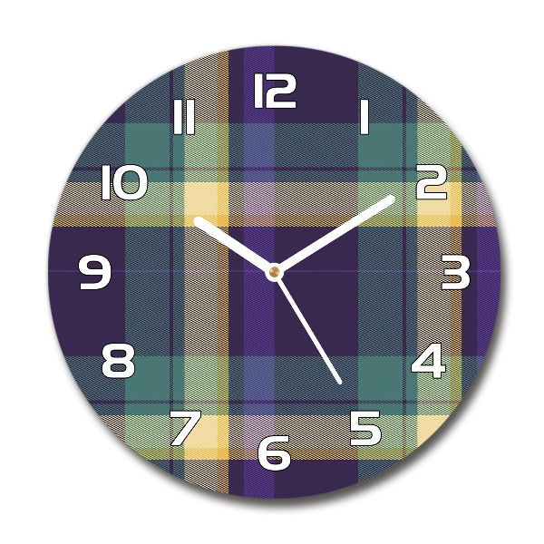 Orologio da parete rotondo con trama a scacchiera