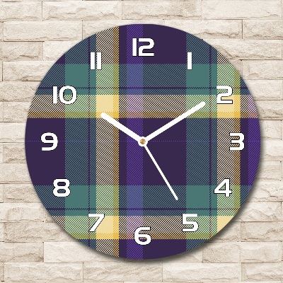 Orologio da parete rotondo con trama a scacchiera