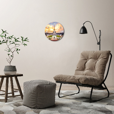 Orologio rotondo in vetro con motivo della Torre Eiffel di Parigi