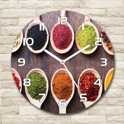 Orologio da parete rotondo con decorazione a motivo di spezie colorate