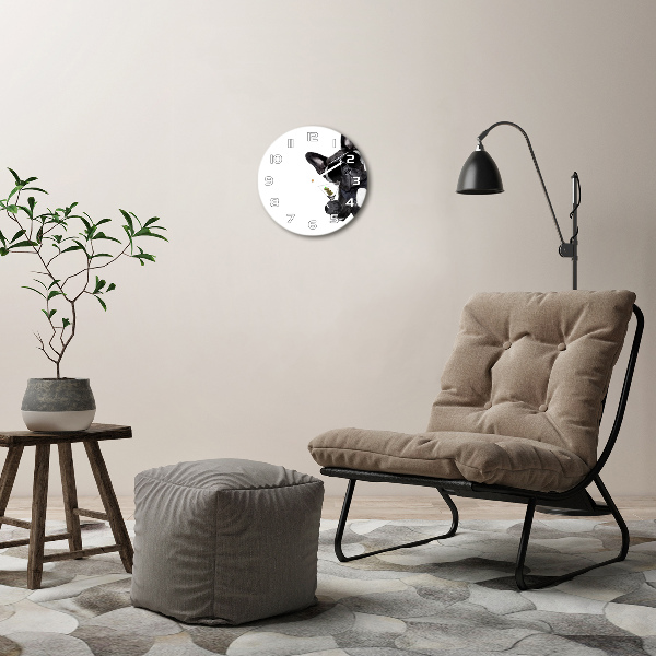 Orologio rotondo in vetro con motivo Cane Martini