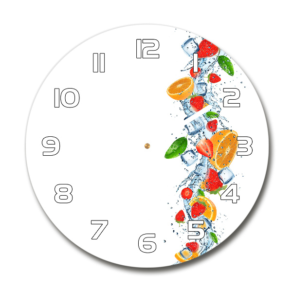 Orologio rotondo in vetro con motivo di frutta e ghiaccio