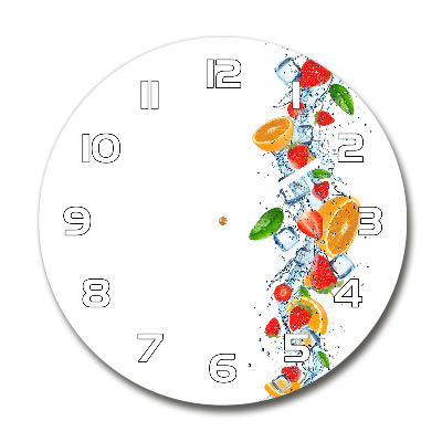Orologio rotondo in vetro con motivo di frutta e ghiaccio