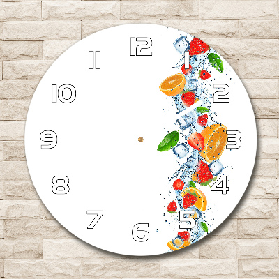 Orologio rotondo in vetro con motivo di frutta e ghiaccio