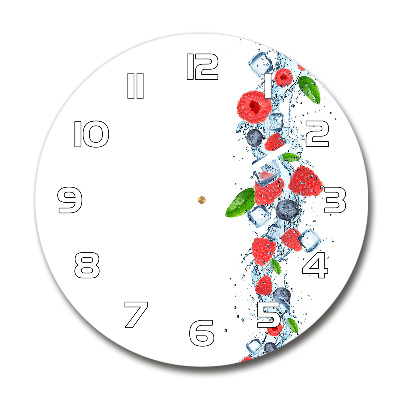 Orologio da parete rotondo con decorazione a tema frutti di bosco e dettagli ghiacciati