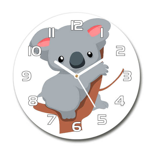 Orologio da parete rotondo con motivo di un koala su un albero