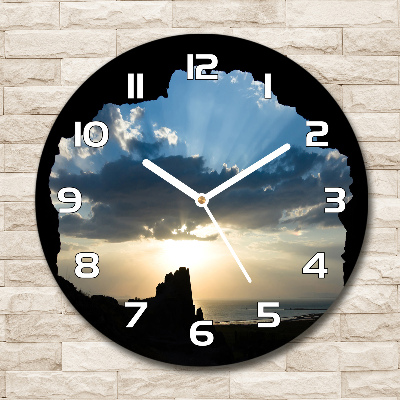 Orologio rotondo con quadrante a tema tramonto
