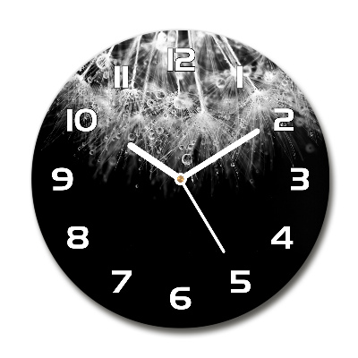 Orologio da parete rotondo con motivo di semi di tarassaco