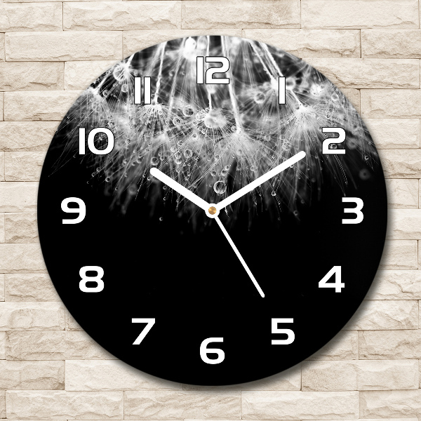Orologio da parete rotondo con motivo di semi di tarassaco