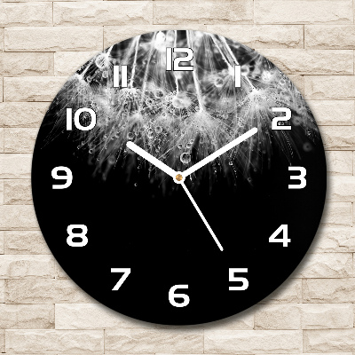 Orologio da parete rotondo con motivo di semi di tarassaco