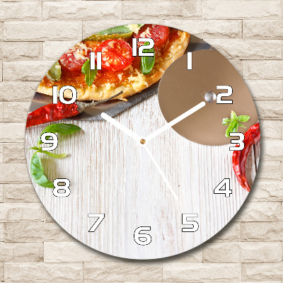 Orologio da parete rotondo con quadrante a tema pizza