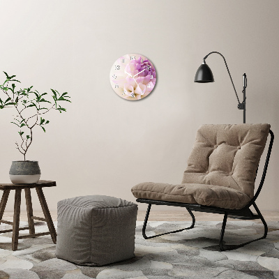 Orologio da parete rotondo con quadrante motivo Dalia bianca