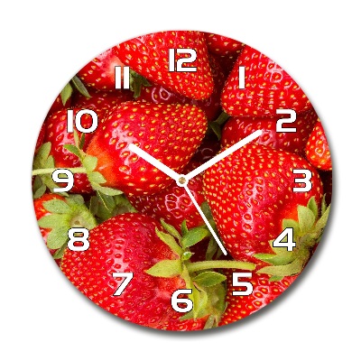 Orologio rotondo in vetro con motivo a fragole