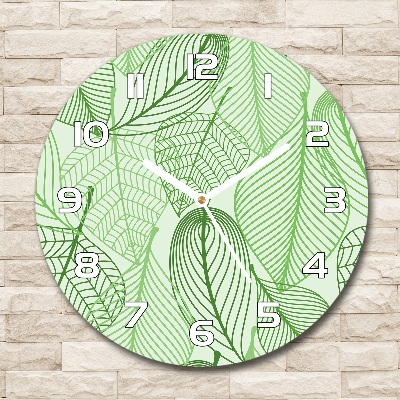 Orologio da parete rotondo con motivo a foglie