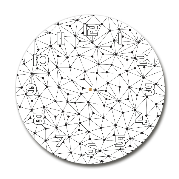 Orologio rotondo in vetro con motivo a linee e cerchi