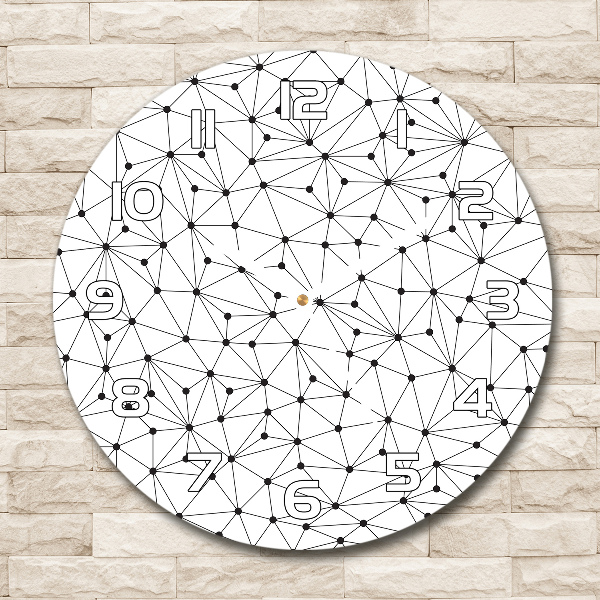 Orologio rotondo in vetro con motivo a linee e cerchi