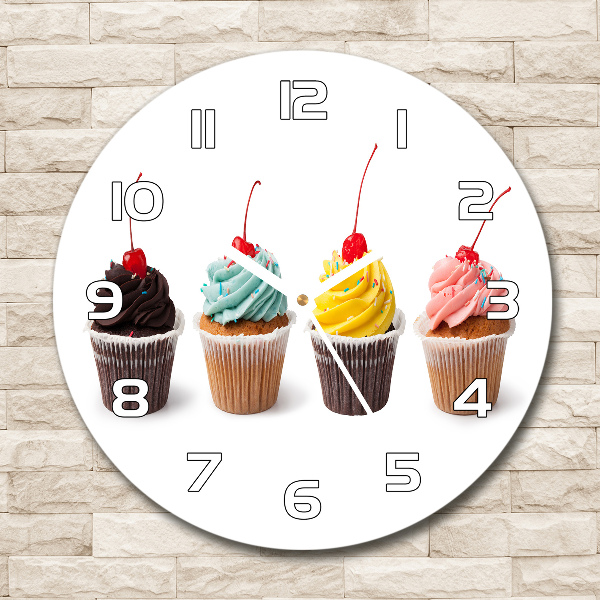 Orologio rotondo con quadrante decorato con motivo Cupcakes
