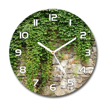 Orologio rotondo in vetro con motivo a edera verde