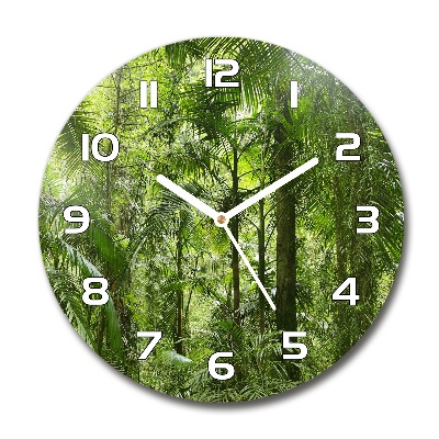 Orologio rotondo in vetro con motivo foresta tropicale