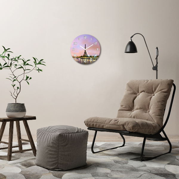 Orologio rotondo in vetro con motivo della Torre Eiffel di Parigi