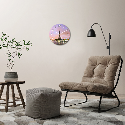 Orologio rotondo in vetro con motivo della Torre Eiffel di Parigi