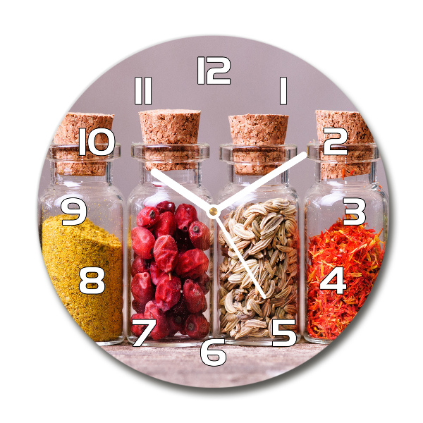 Orologio da parete rotondo con motivo di spezie colorate