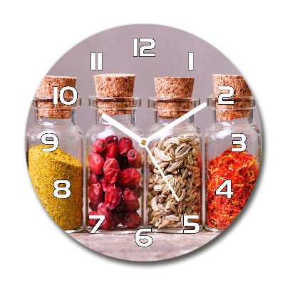 Orologio da parete rotondo con motivo di spezie colorate