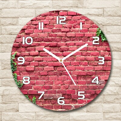 Orologio da parete rotondo con motivo muro di mattoni