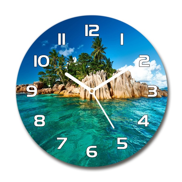 Orologio da parete rotondo con motivo 'Isola tropicale'