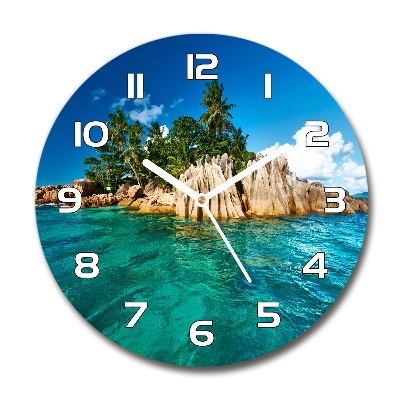 Orologio da parete rotondo con motivo 'Isola tropicale'