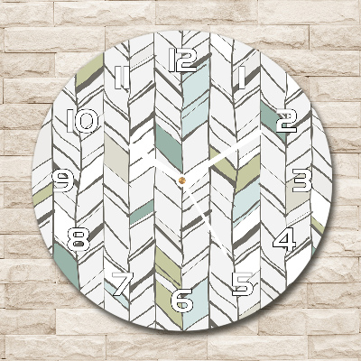 Orologio da parete rotondo con motivo a spina di pesce