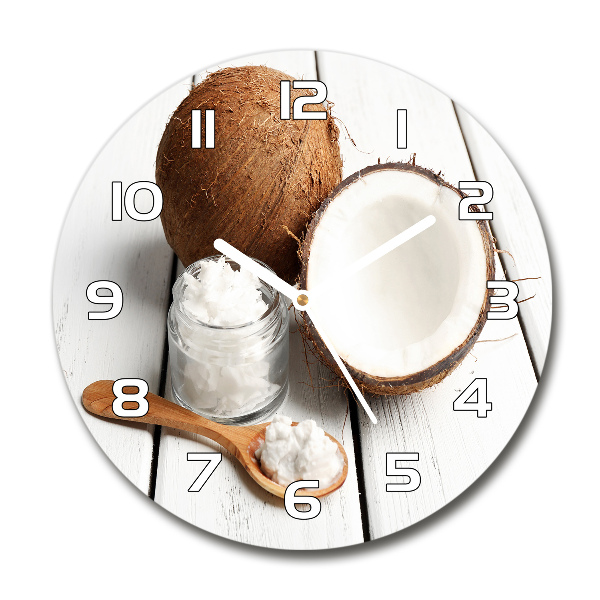 Orologio rotondo in vetro con motivo a olio di cocco