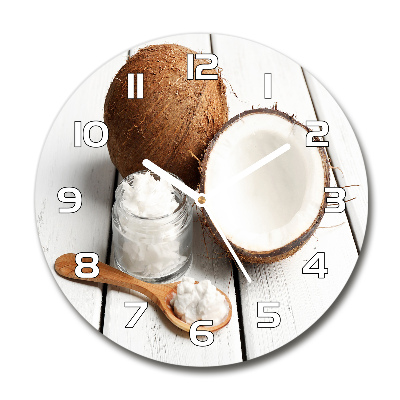Orologio rotondo in vetro con motivo a olio di cocco