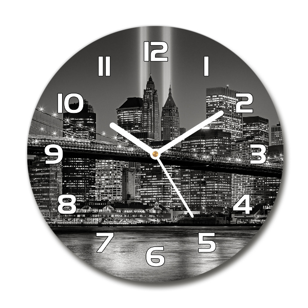 Orologio rotondo con motivo ispirato a Manhattan, New York