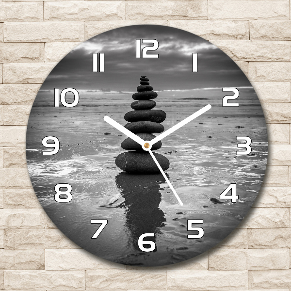 Orologio da parete rotondo con motivo Pietre di equilibrio