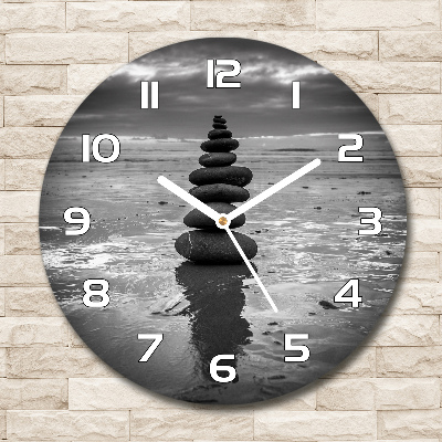 Orologio da parete rotondo con motivo Pietre di equilibrio