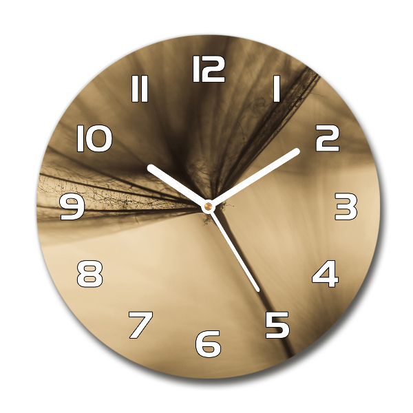 Orologio rotondo in vetro con motivo a seme di tarassaco