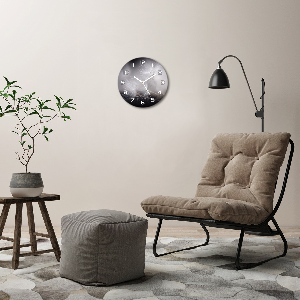 Orologio da parete rotondo con motivo a semi di tarassaco