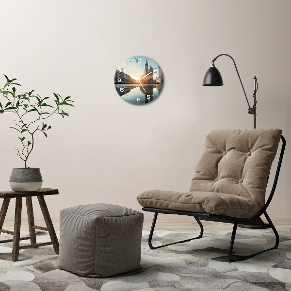 Orologio rotondo in vetro con motivo di Cracovia, Polonia