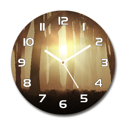 Orologio da parete rotondo con motivo «Nebbia nella foresta»
