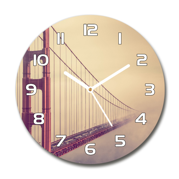 Orologio rotondo con il Ponte di San Francisco come motivo decorativo